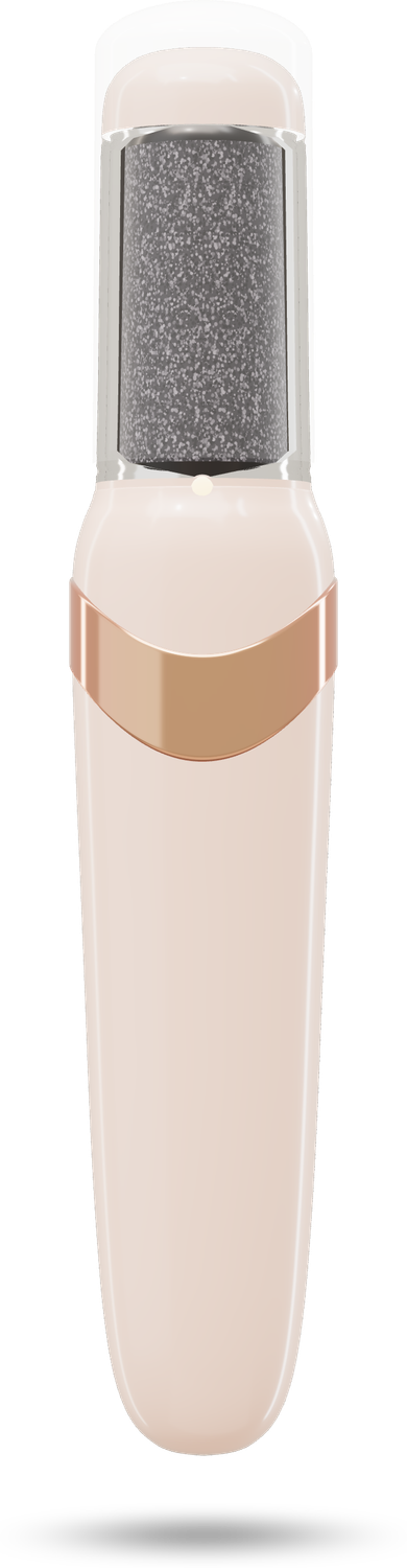 The FERA GLIDE electric foot file in Blush, showing the rose-gold band and the coarse grinding roller.